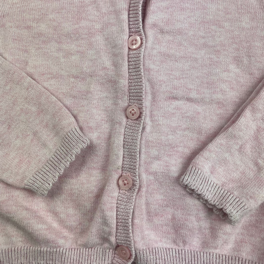 Rosa Baumwoll-Strickjacke für Kleinkinder – detail
