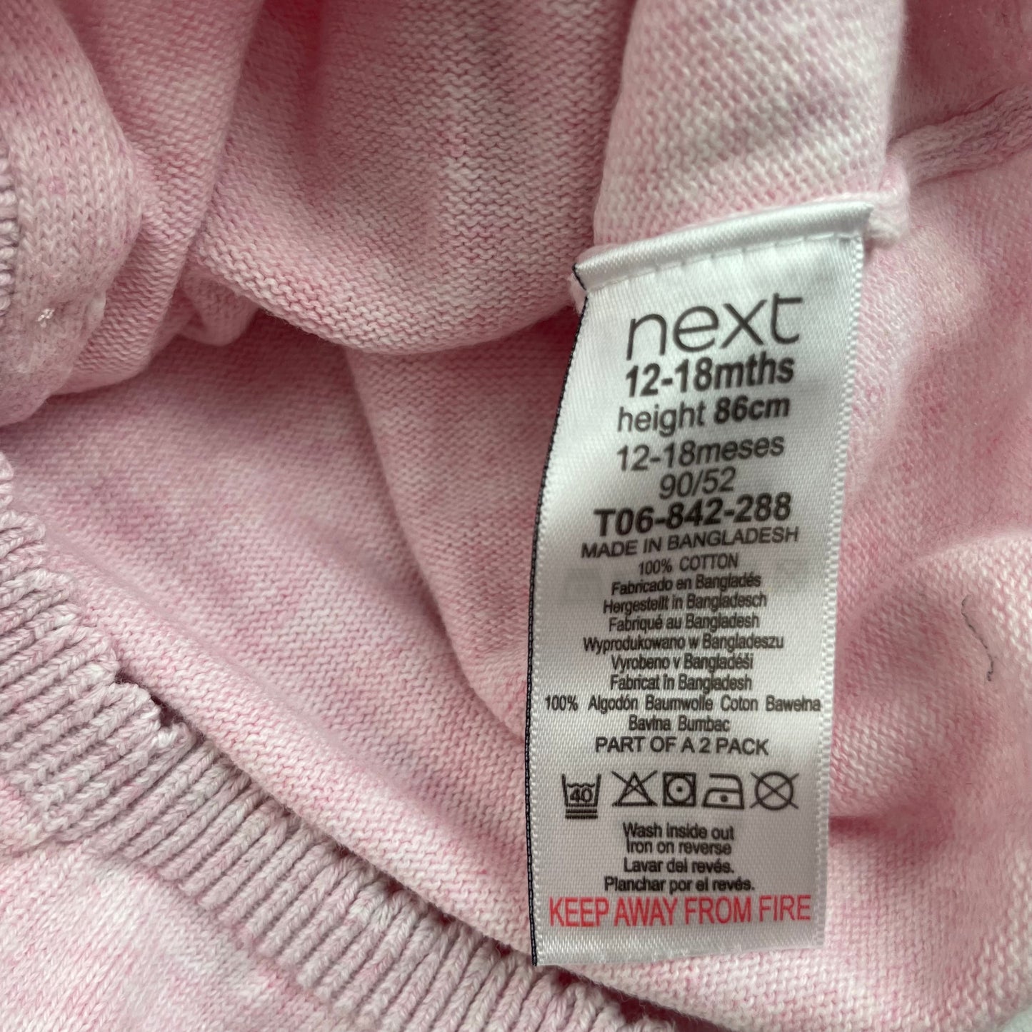 Rosa Baumwoll-Strickjacke für Kleinkinder – label
