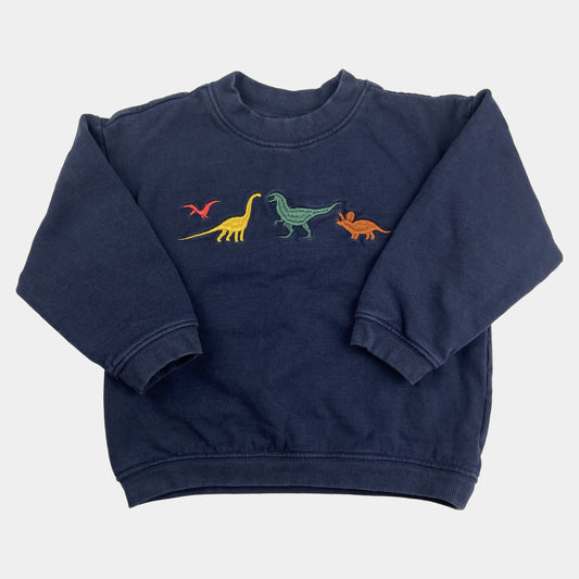 Blauer Pullover mit Dinosaurier-Motiven, Größe 104 – front