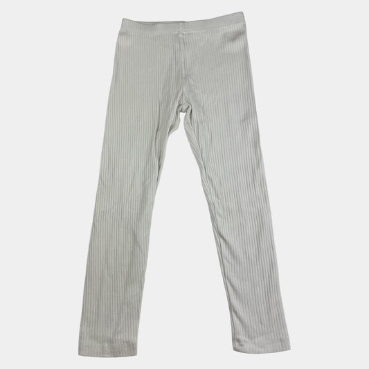 Weiße gerippte Leggings für Kinder von H&M, Größe 4-5 Jahre – front