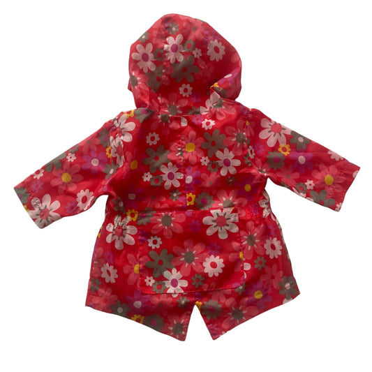 Next Baby Jacke mit Kapuze, Blumenmuster in Rot/Rosa, Größe 3–6 Monate – back