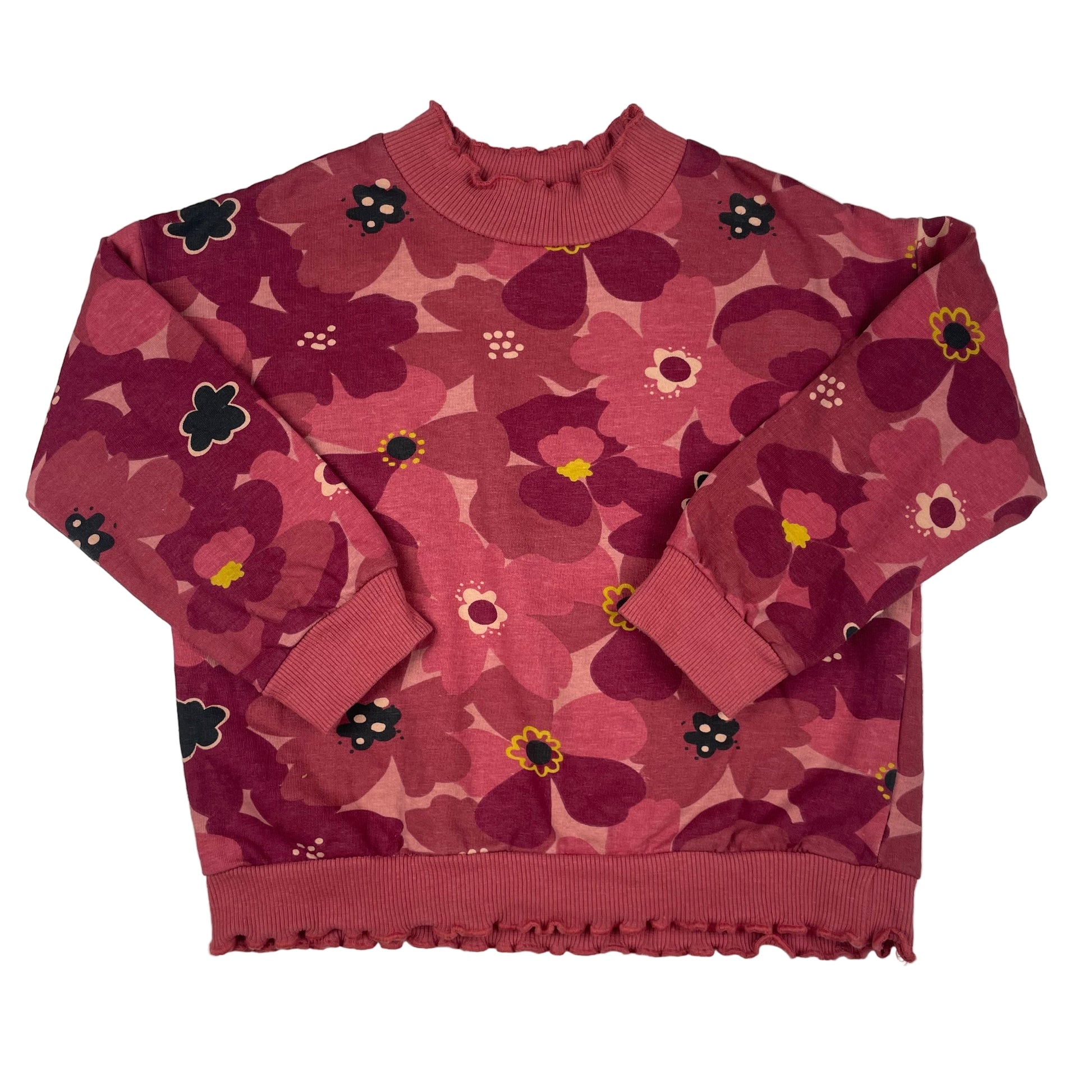 Rosa Sweatshirt mit Blumen von Little Kids, Größe 110 (4-5 Jahre) – front