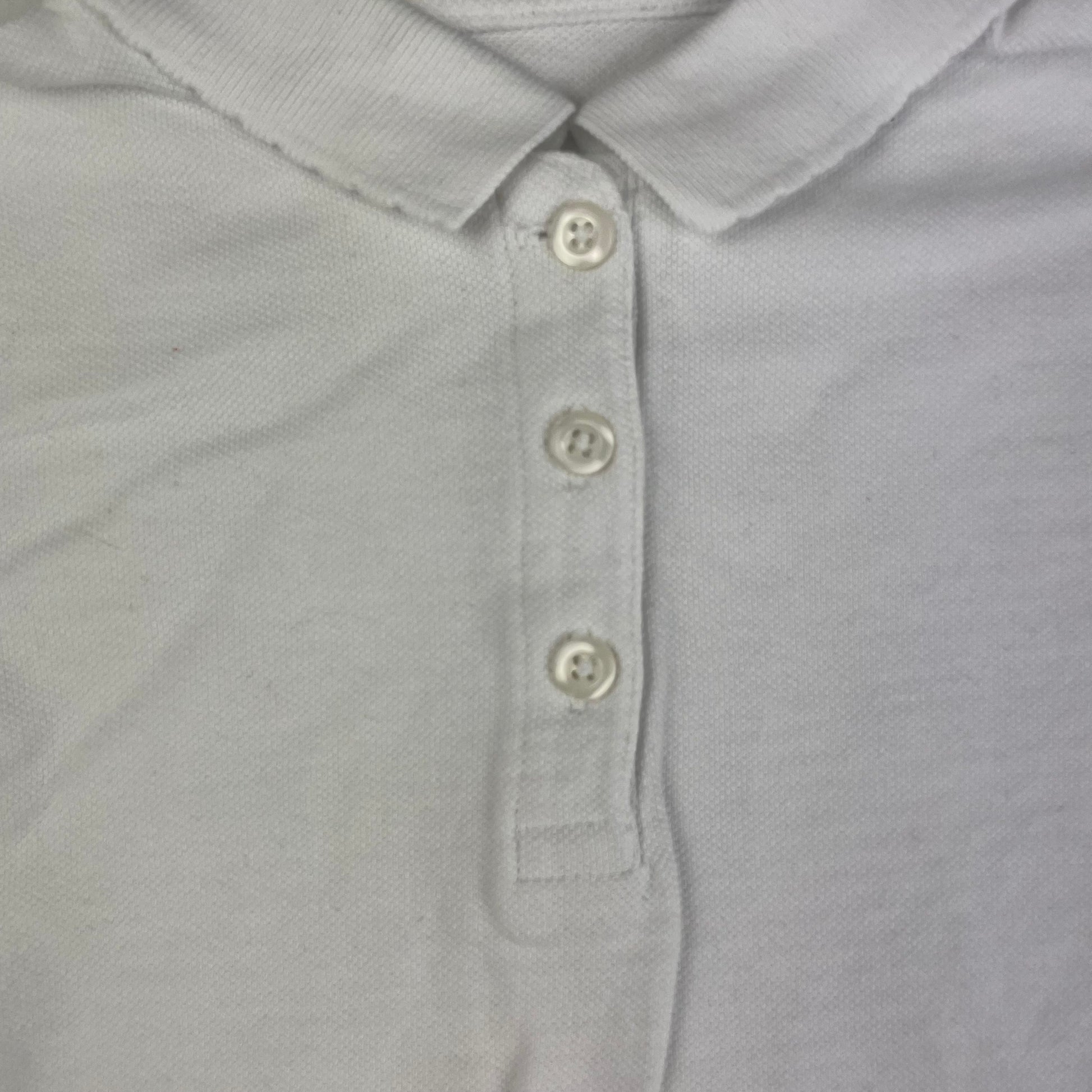 Weißes Poloshirt aus Baumwolle für Kinder, Größe 7-8 Jahre – detail