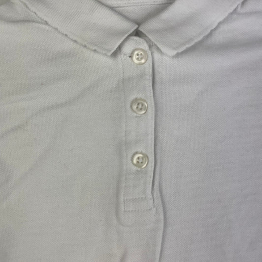 Weißes Poloshirt aus Baumwolle für Kinder, Größe 7-8 Jahre – detail