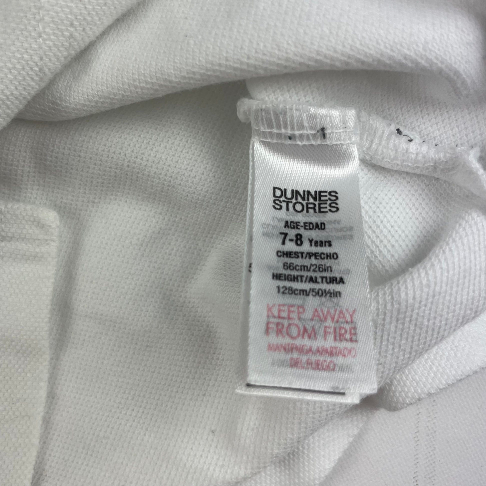 Weißes Poloshirt aus Baumwolle für Kinder, Größe 7-8 Jahre – label