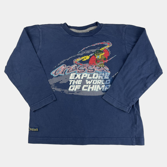Blaues Langarmshirt mit Print und LEGO-Motiv, Größe 116. – front