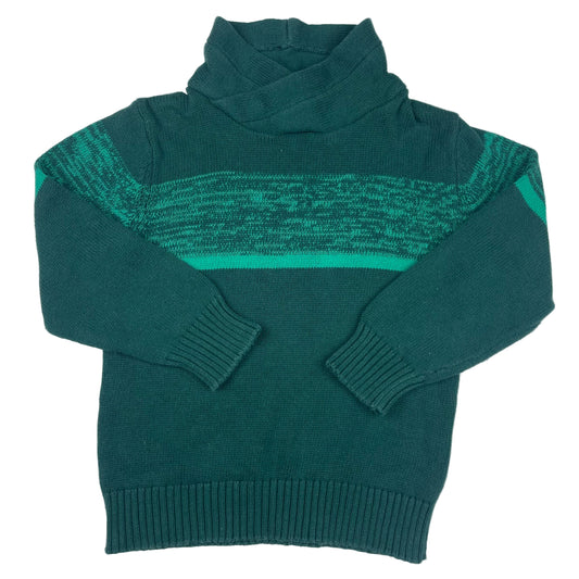 H&M Kinder-Pullover grün/türkis mit Rollkragen, Größe 98/104, 100% Baumwolle – front