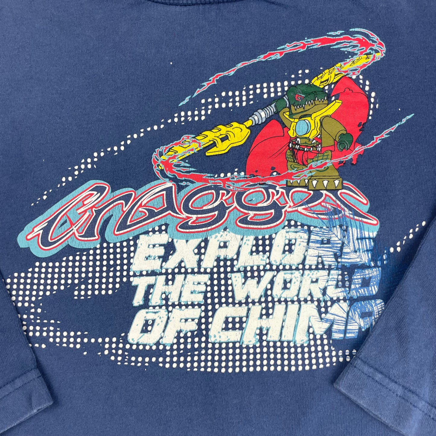 Blaues Langarmshirt mit Print und LEGO-Motiv, Größe 116. – detail