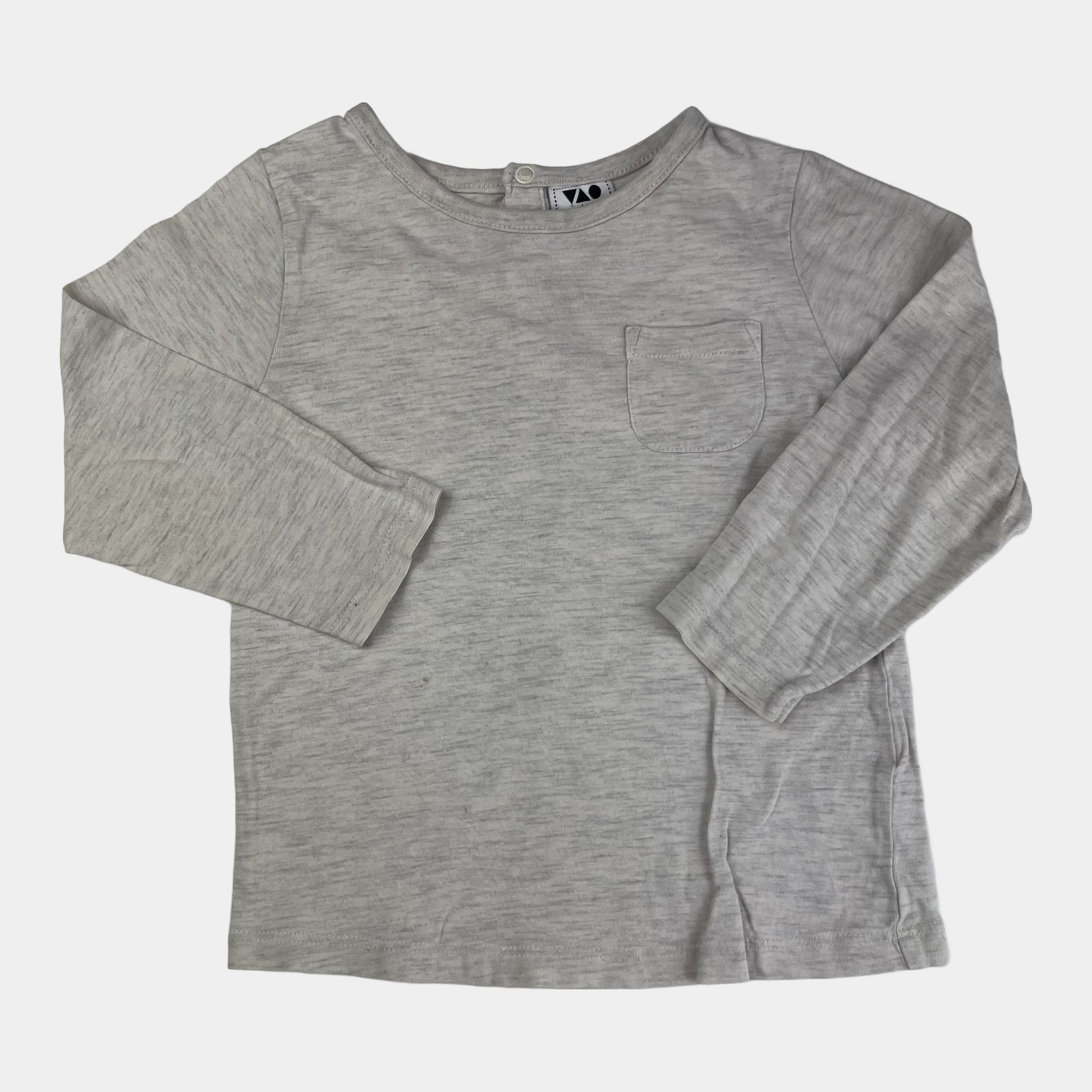 Beiges Langarmshirt von TAO in Größe 36M (98cm) aus Baumwolle. – front