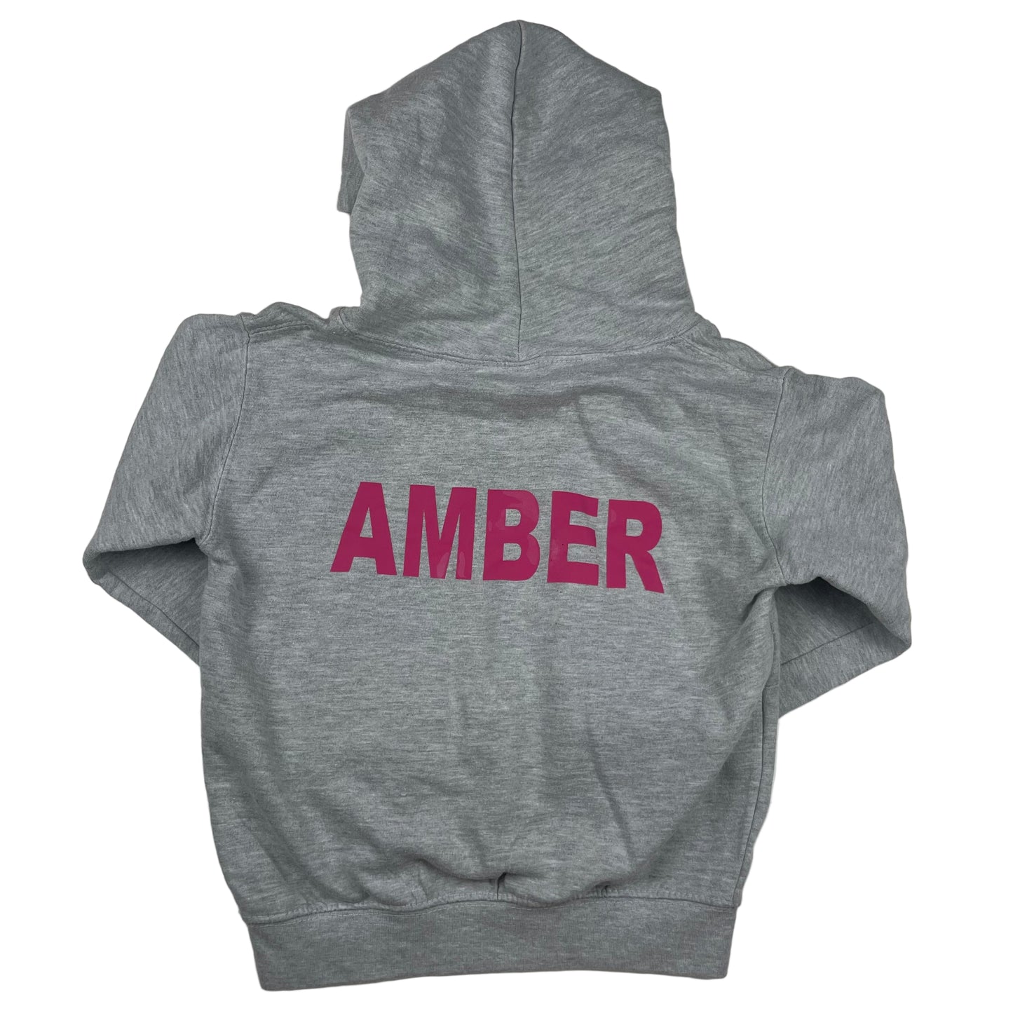 Graues Kinder-Hoodie mit Chance Dance Crew Aufdruck und AMBER-Rückenprint, Größe 5–6 Jahre – back