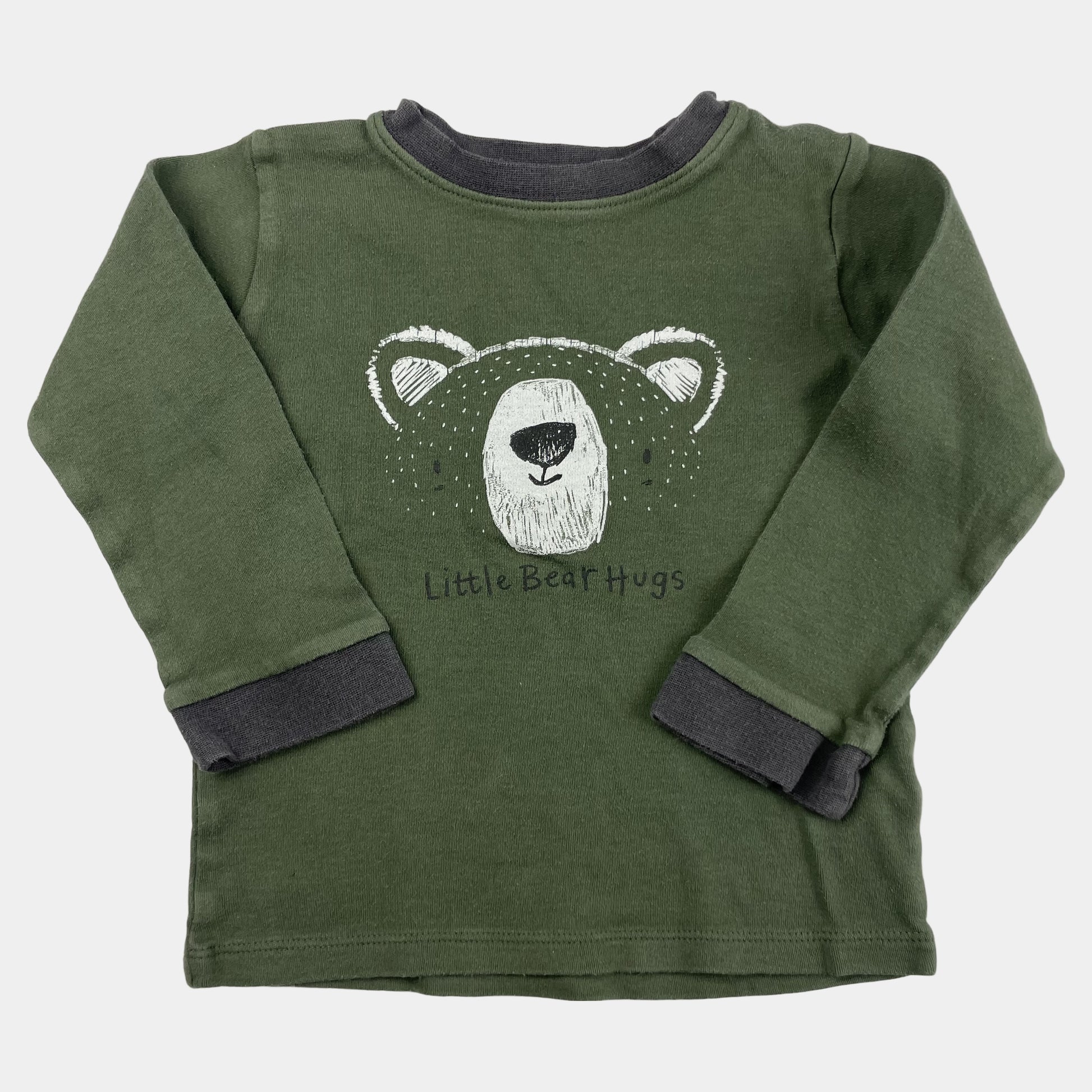 Grüner Baumwoll-Pullover mit Bärenmotiv von George, Größe 12-18 Monate – front