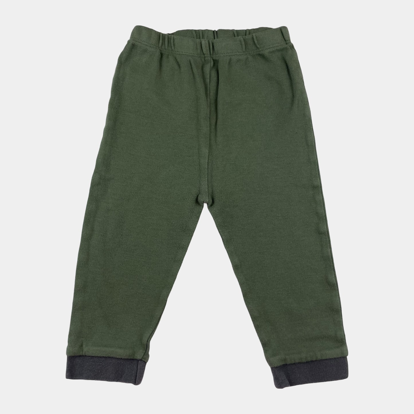 Grüne Baumwoll-Hose mit elastischem Bund für Babys 12-18 Monate. – front