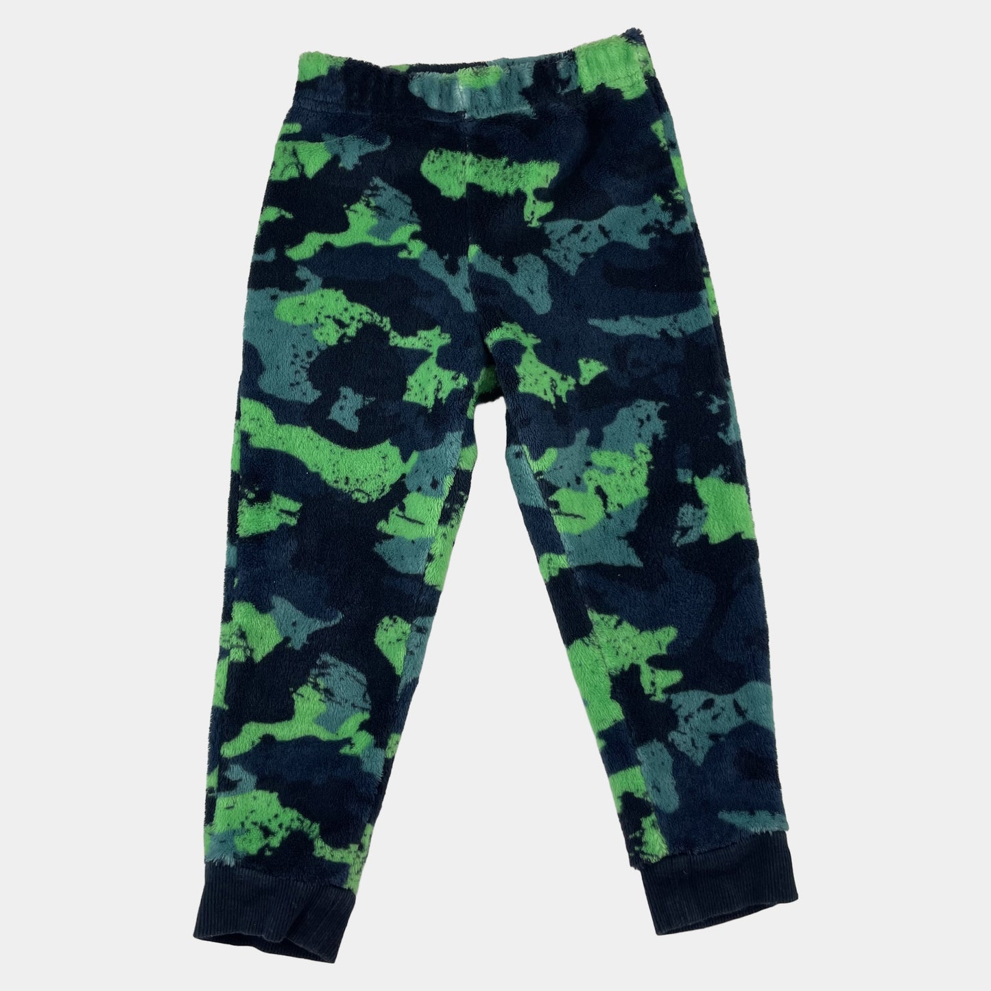 Grüne Fleecehose mit Camouflage-Muster für Jungen – front