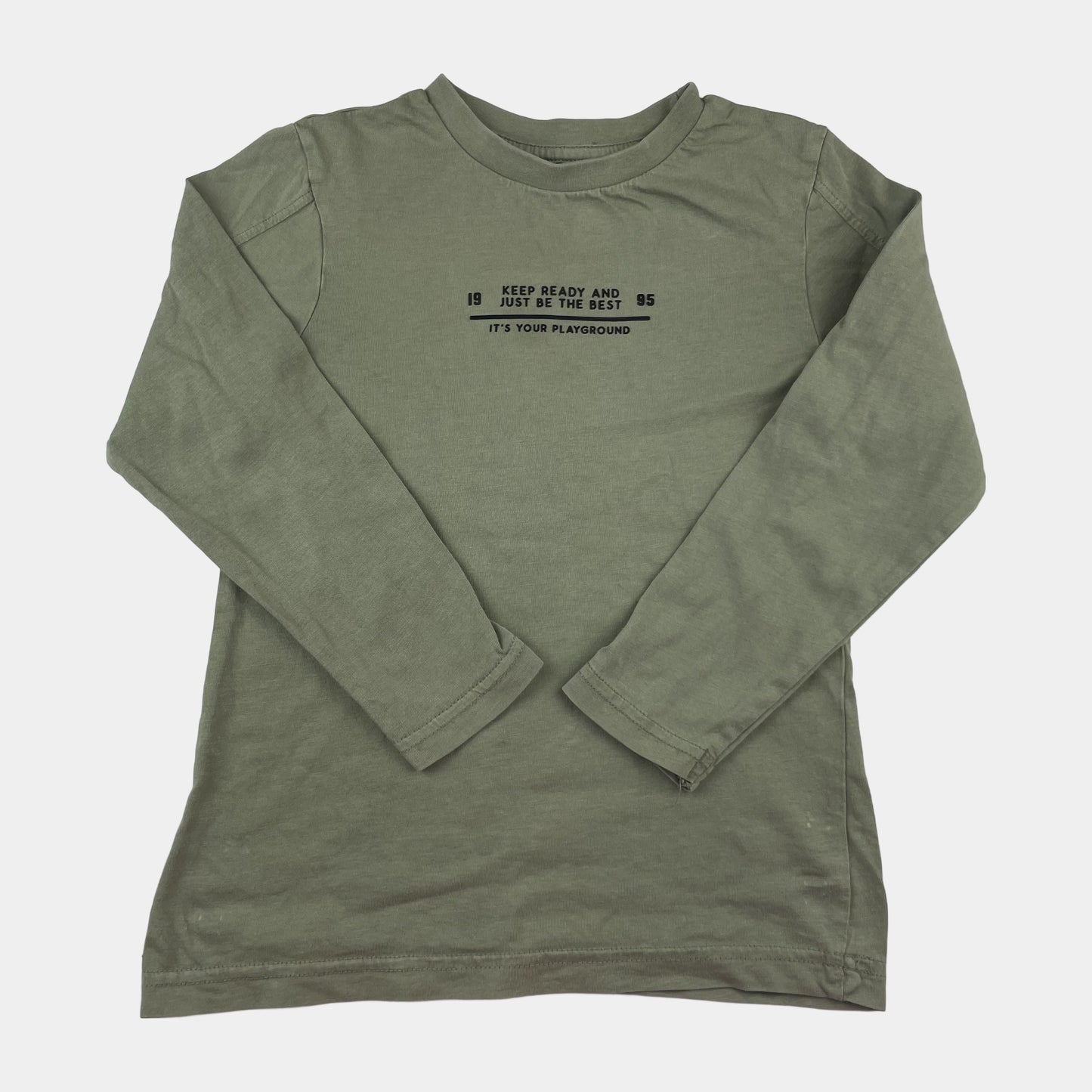 Khaki Langarmshirt für Kinder 4-5 Jahre von George. – front