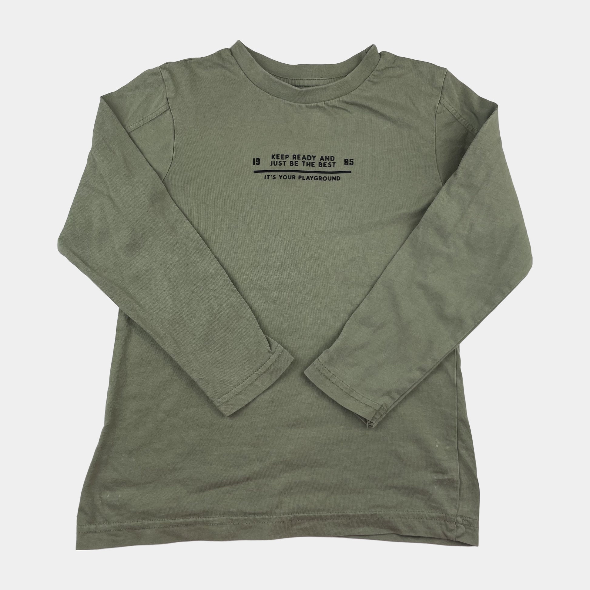 Khaki Langarmshirt für Kinder 4-5 Jahre von George. – front