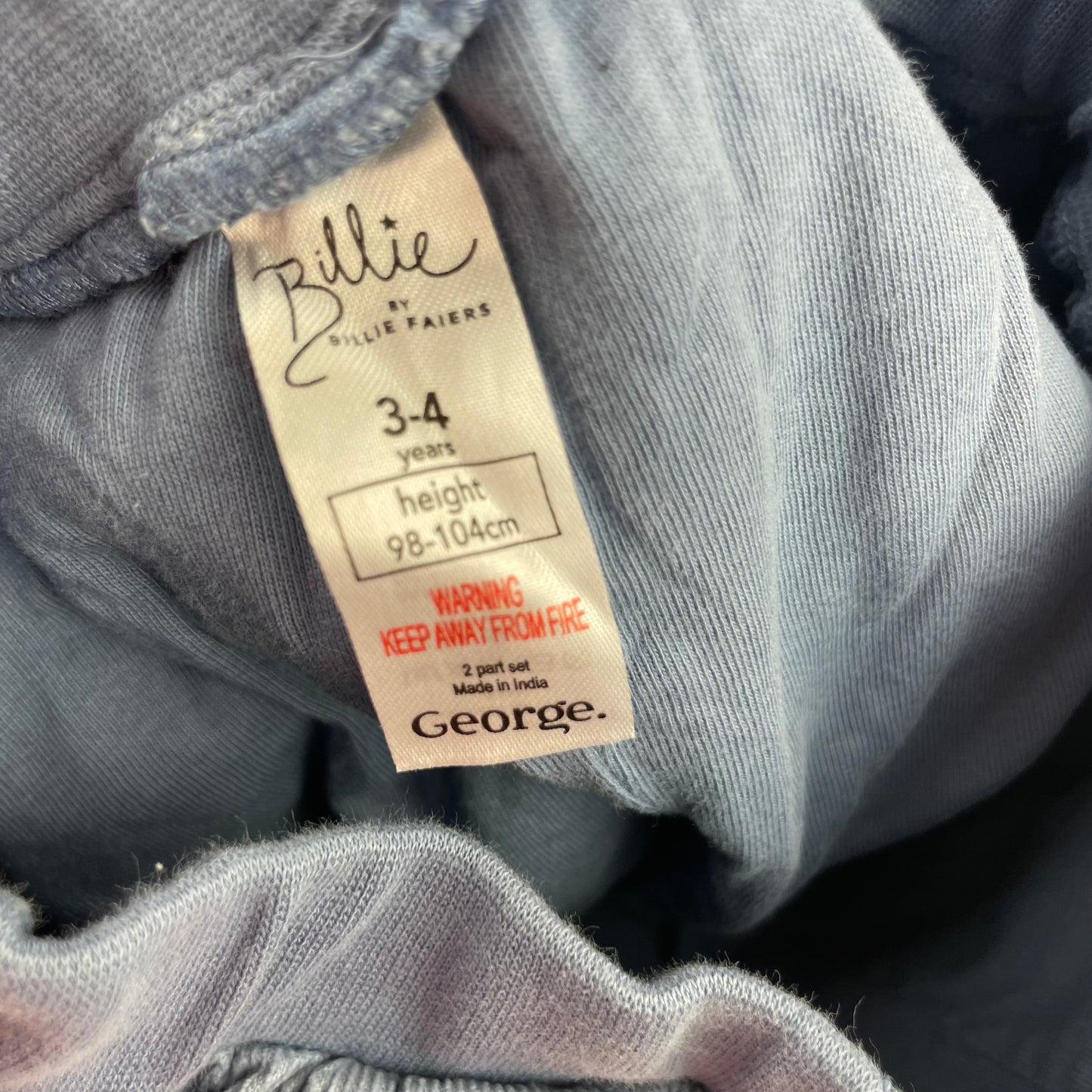 Blaue Baumwollhose mit geradem Schnitt für Kinder – label