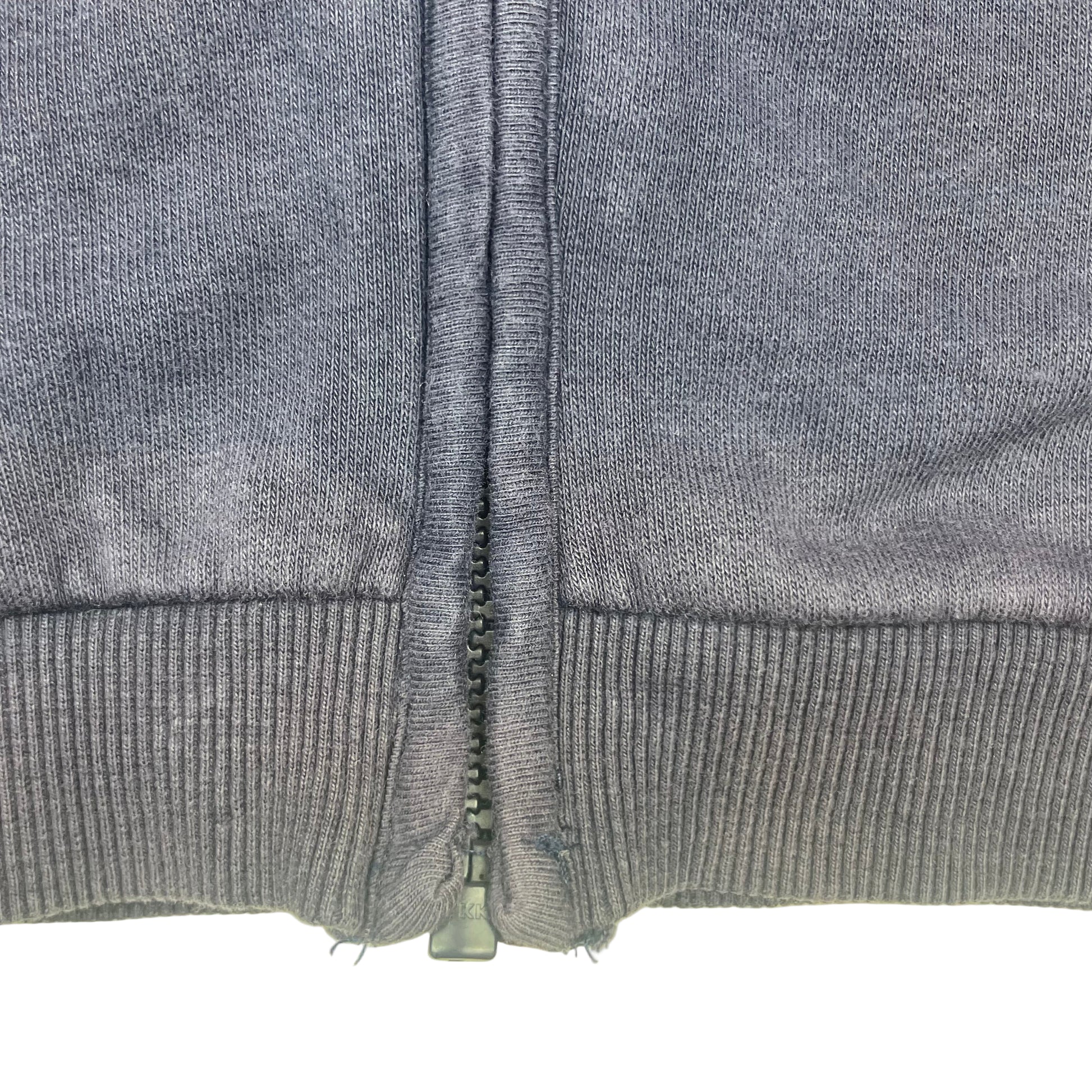 Dunkelblaue Kinder-Sweatjacke mit Kapuze und Reißverschluss von George, Größe 3–4 Jahre – detail