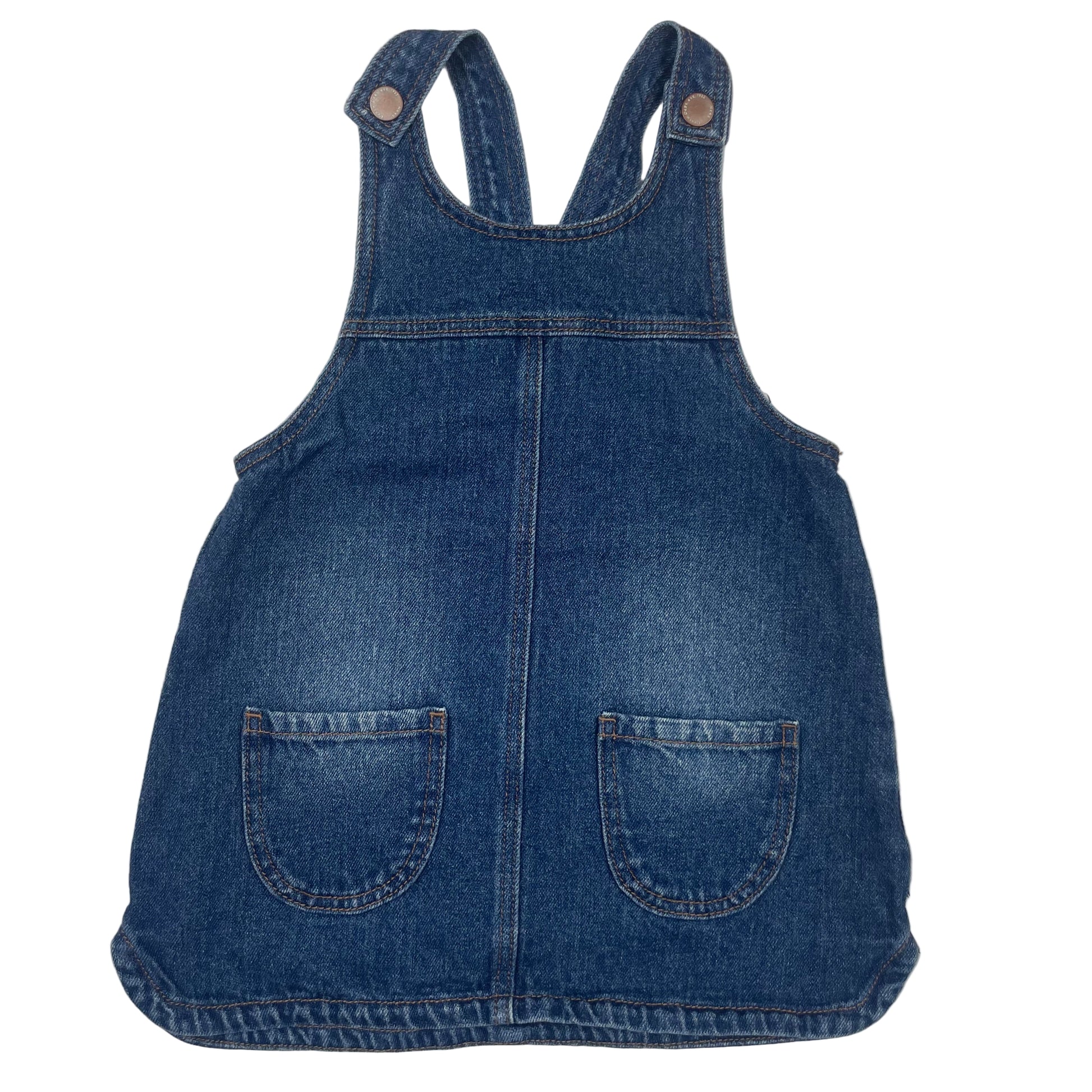 Jeans-Latzkleid von Next in Blau, Größe 12–18 Monate – front